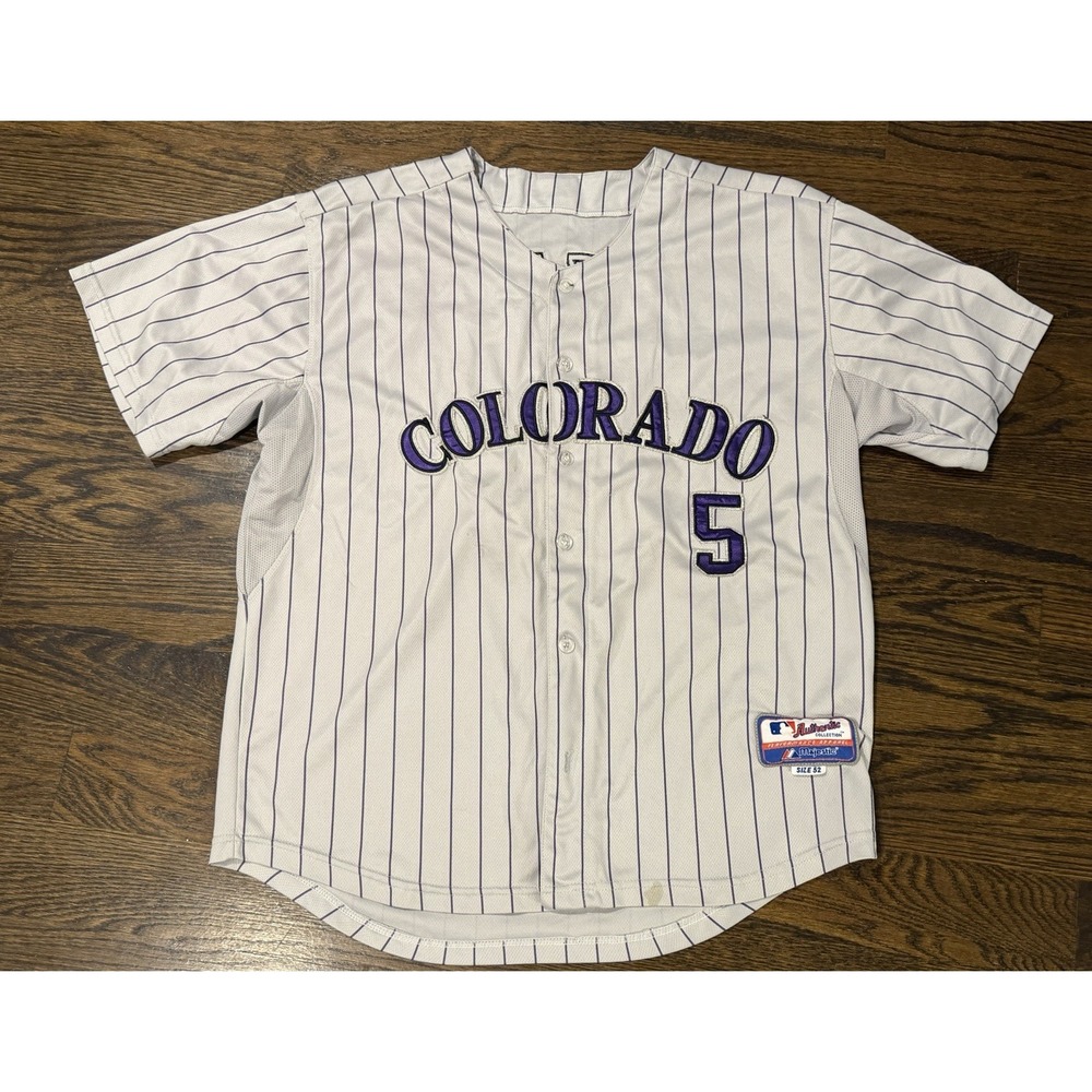 Majestic MLB Colorado Rockies #5 Gonzalez Jersey Size 52 Purple Sliver Stitched